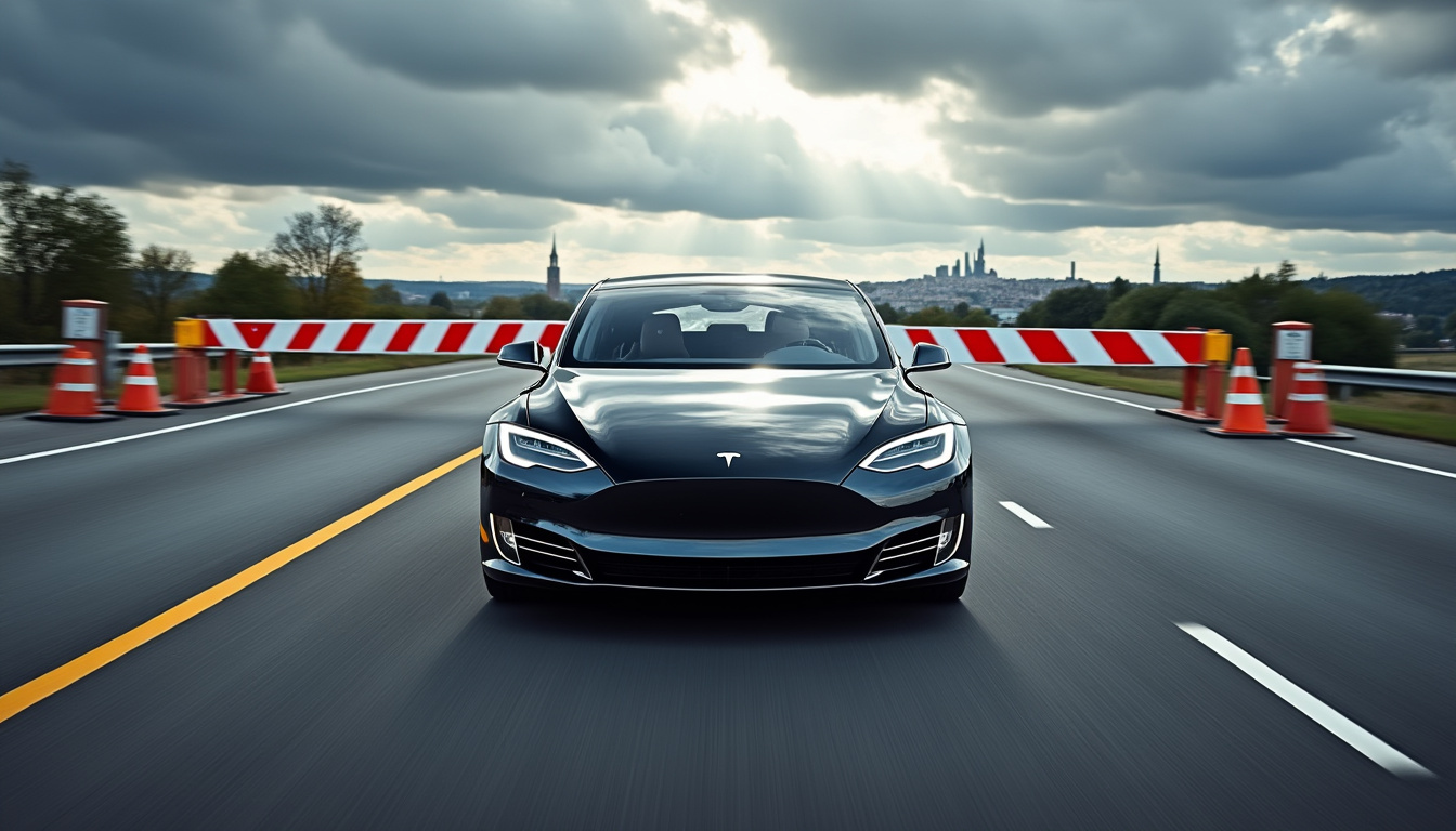 la conduite autonome de tesla connaît une avancée encourageante en europe, mais un obstacle de taille pourrait encore freiner son déploiement.
