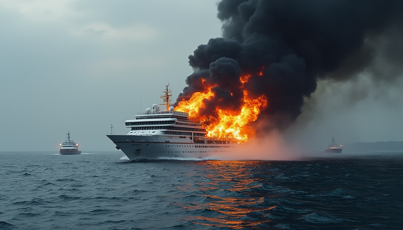 au large de cherbourg, un bateau prend feu. un homme raconte comment il a sauté à l’eau avant d’être secouru.